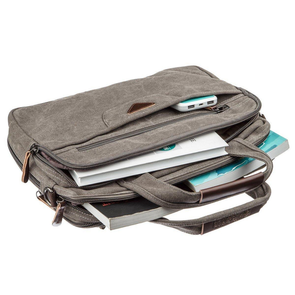 Сумка текстильна для ноутбука Сіра (Vintage) Київ - фото 1