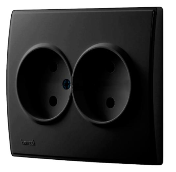 LESYA Розетка двойная без заземления антрацит Lezard Харьков - изображение 1