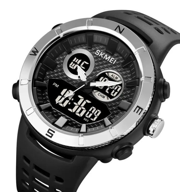 Годинник чоловічий наручний спортивний Skmei 2014 (Чорний з сріблястим) Вінниця - фото 2