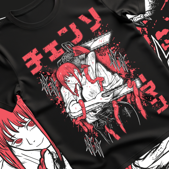 Футболка аниме Человек-бензопила оверсайз (S/M/L) Черний AnimeJ0652 Днепр