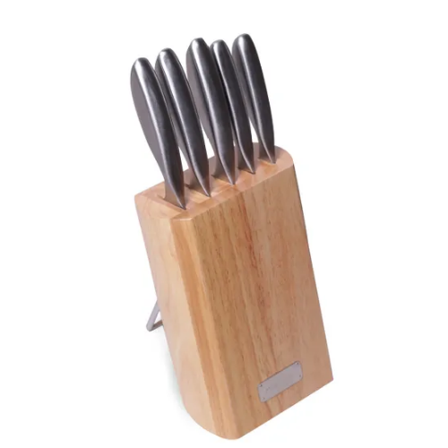 Набір ножів 5 предметів на підставці дерево/метал нержавіюча сталь порожнисті ручки 5133 KAMILLE Житомир - фото 1