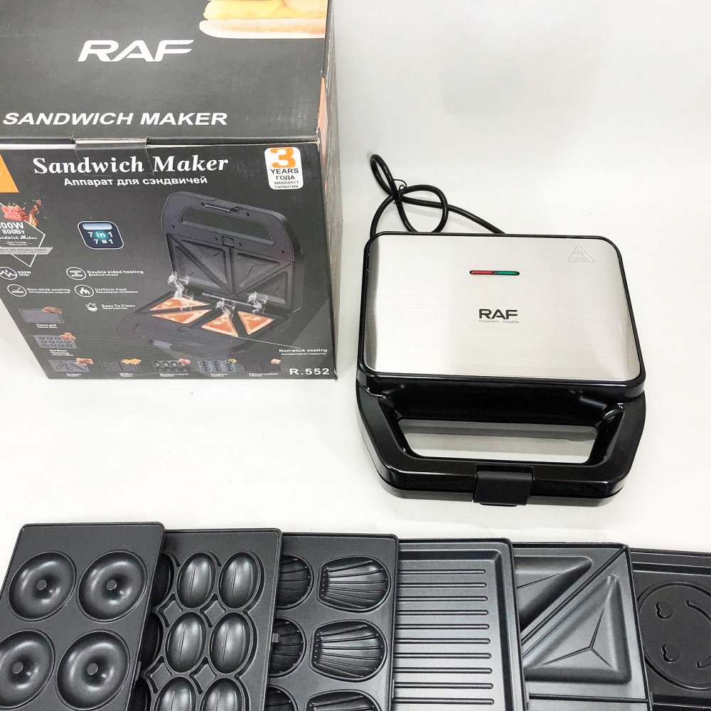 Електрогриль для приготування бургерів вдома RAF R.552 – 7 в 1 800 Вт, Однопостовий контактний гриль ME-87 Львів - фото 17