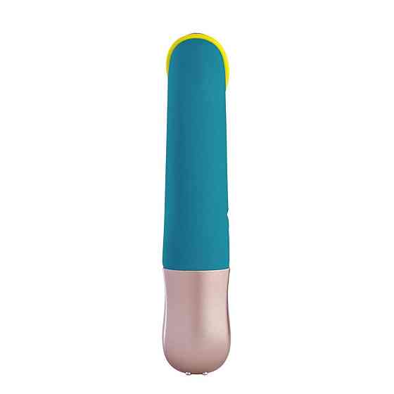 Мини вибратор-кролик со стимулирующей лентой Fun Factory AMORINO petrol/neon yellow, лента съемная Sex Aura Киев