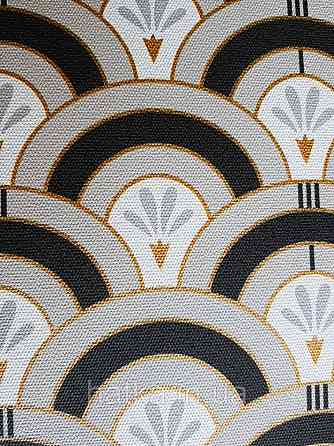 Шпалери вінілові Lutece Melody 51197109 геометрія напівкруги смуги фігури чорні бежеві білі золотисті Київ