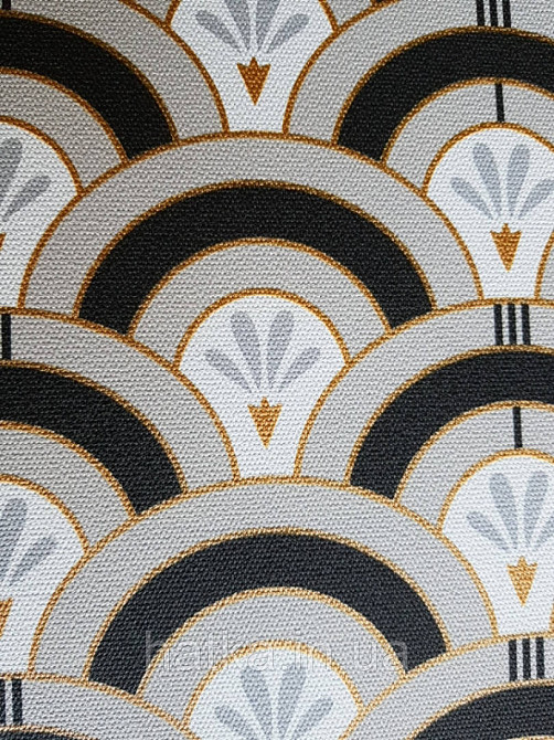 Шпалери вінілові Lutece Melody 51197109 геометрія напівкруги смуги фігури чорні бежеві білі золотисті Київ - фото 3