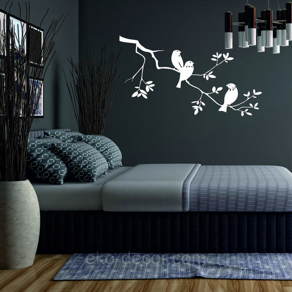Декоративное настенное Панно «Птички на ветке», Декор на стену 90*51 см, Белый Киев - изображение 1