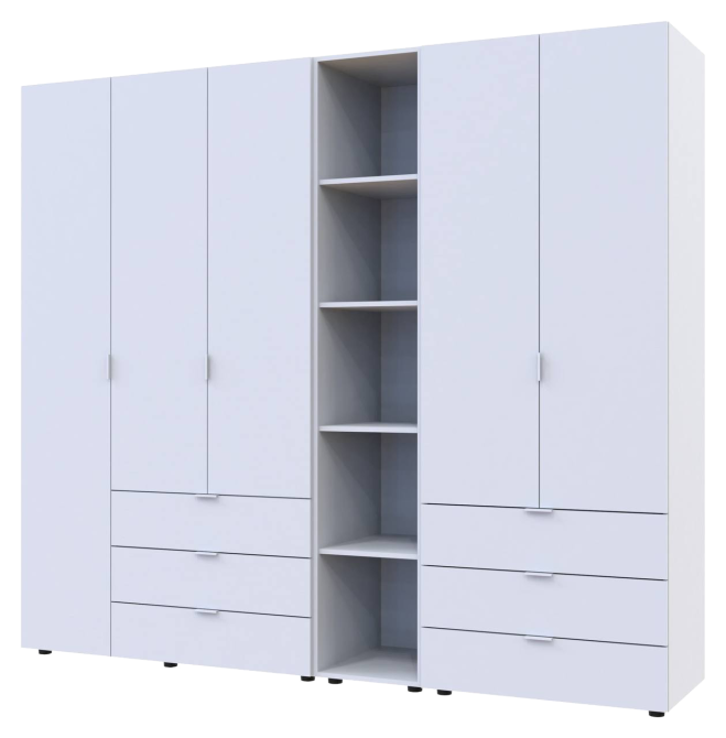 Комплект шкафов для одежды Doros Гелар (3 шт.) 231,9х49,5х203,4 см Белый (DRS-011177) Львов - изображение 1