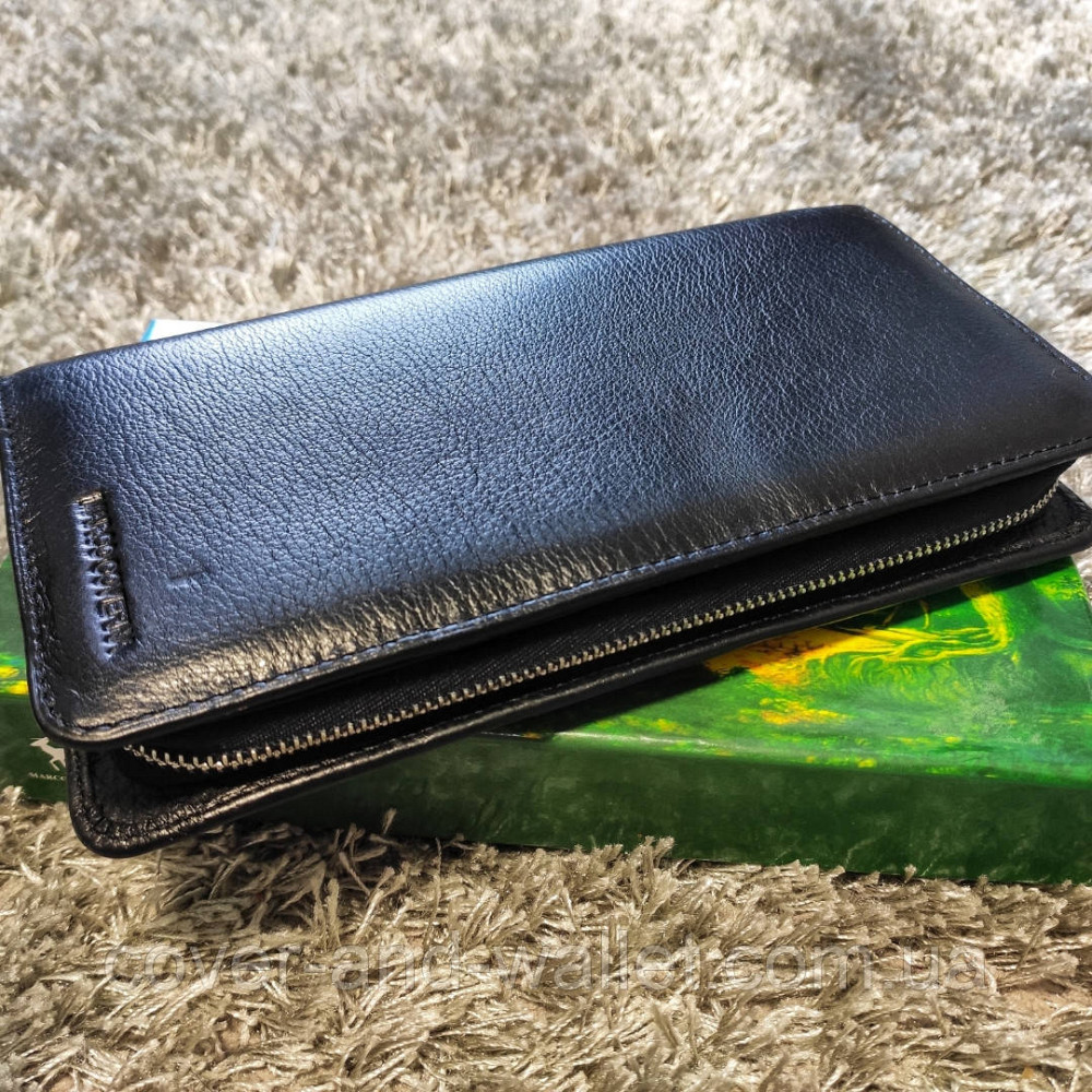 Стильный кошелек клатч на магнитах и молнии синего цвета Marco Coverna 1-6056 Киев - изображение 4