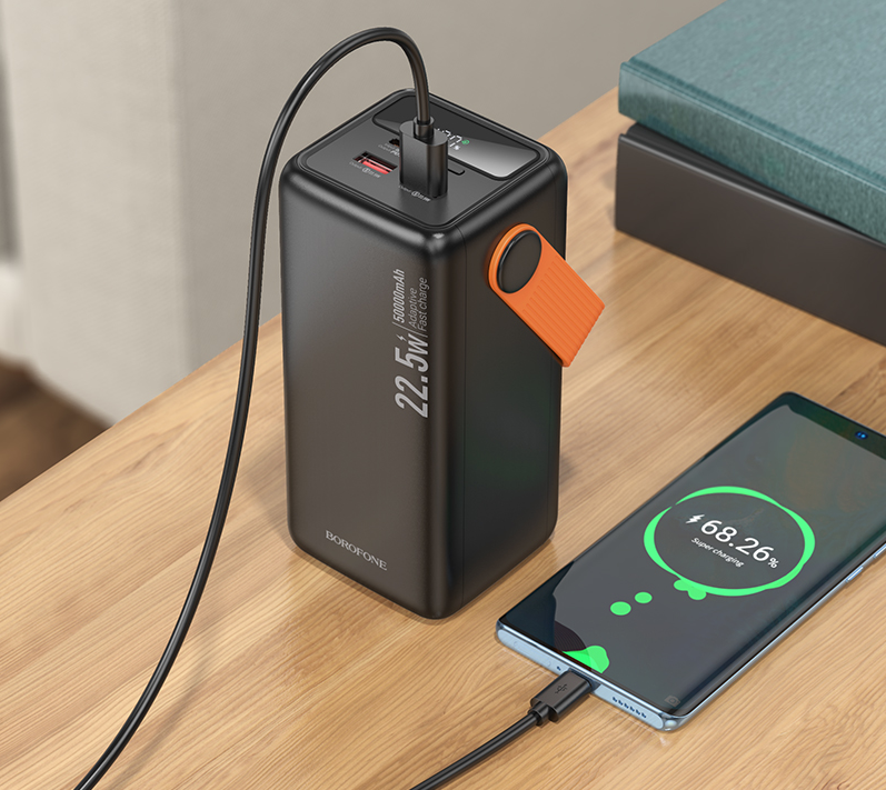 Павербанк 50000 mAh BOROFONE BJ66A Magnifico 22.5W+PD20W быстрая зарядка черный power bank повербанк Одесса - изображение 17