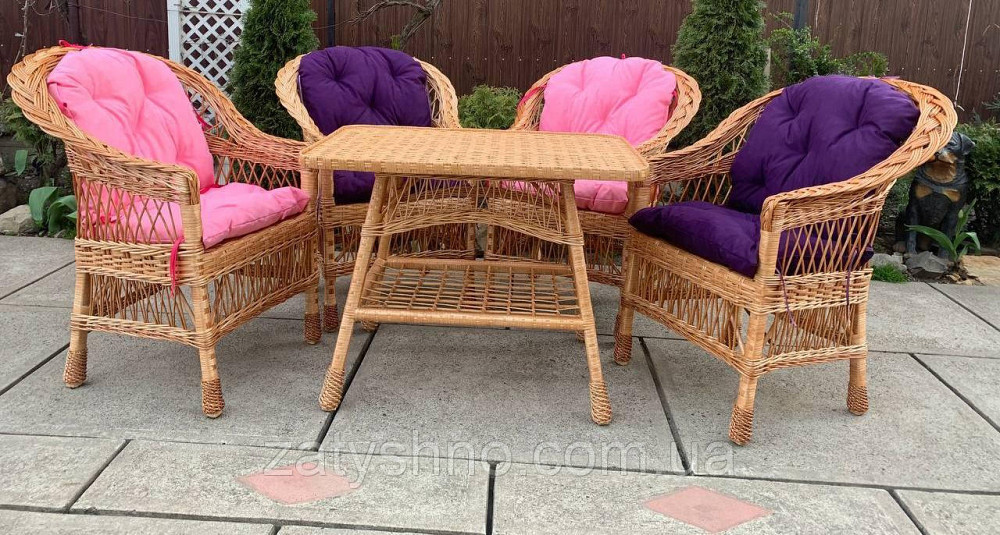 Садовая плетеная мебель с гармоничными накидками Киев - изображение 3