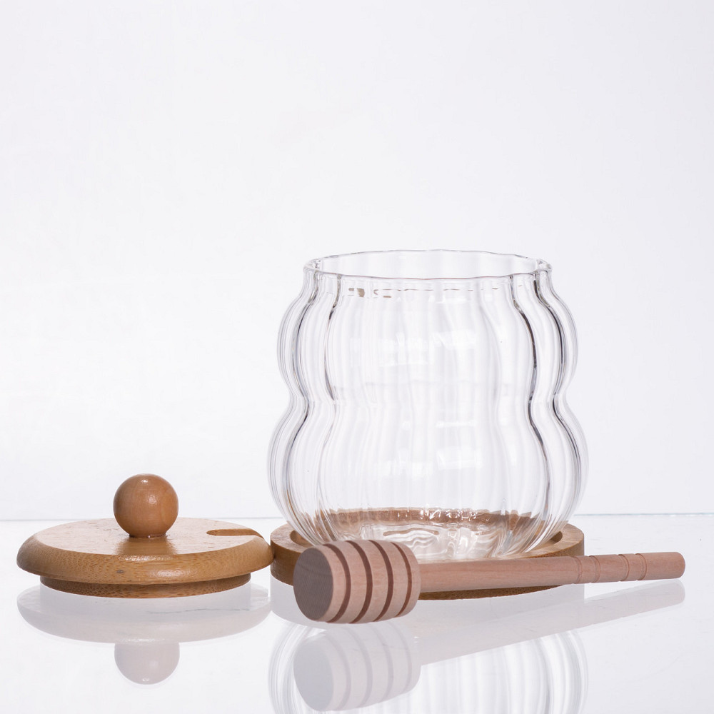 Медовниця скляна з кришкою і ложкою 320 (мл) 64486-10 Коломия - фото 2