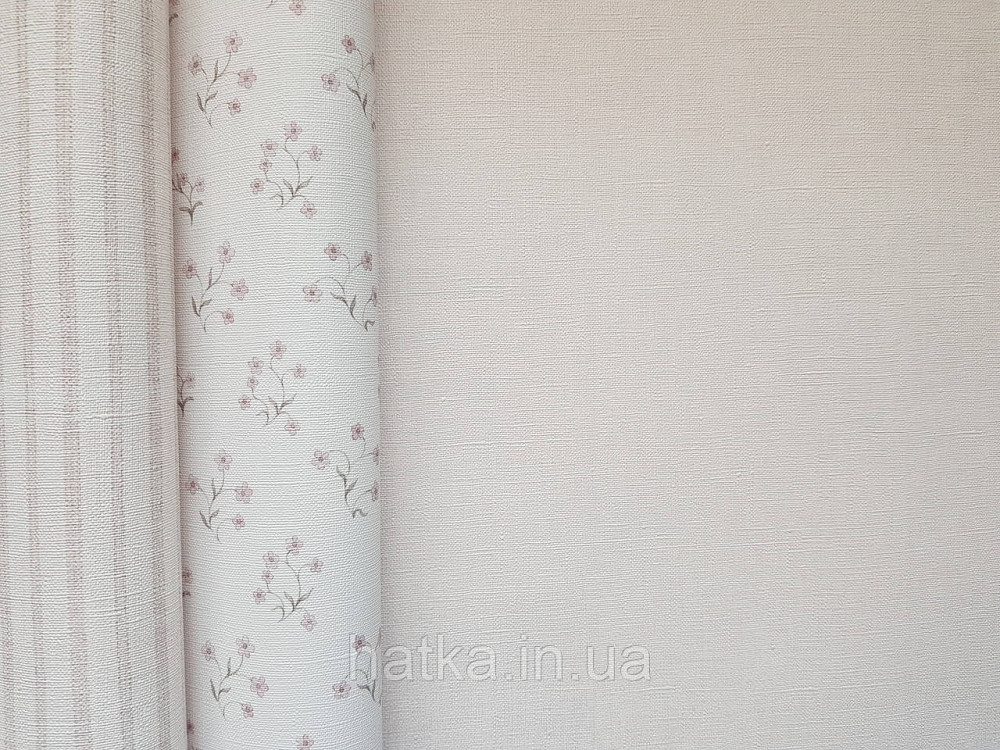 Шпалери вініл на флізеліні A.S.Creation Maison charme 0.53x10 однотонні ефект потертості під тканину льон рожеві Київ - фото 3