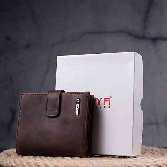 Невеликий чоловічий гаманець у вінтажній шкірі Коричневий (KARYA) Київ