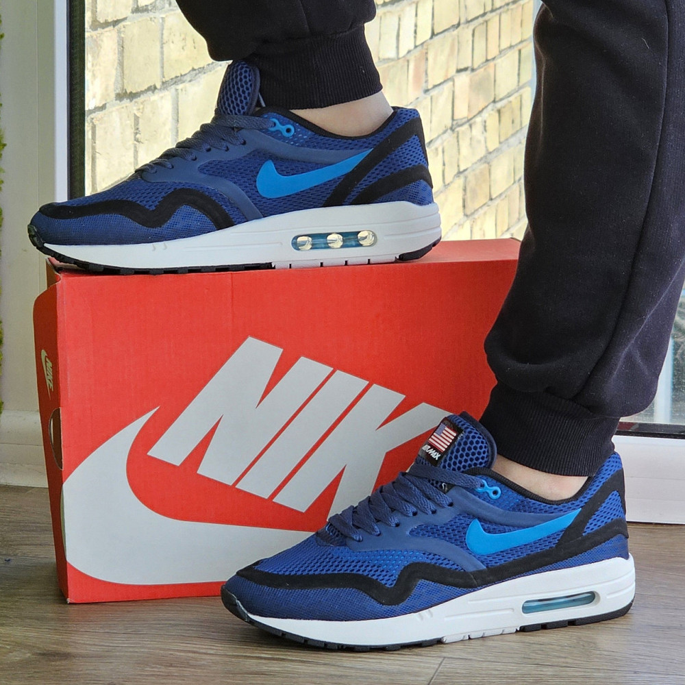 Чоловічі Кросівки Nike Air Max 90 Сині Найк Літні Сіточка (розміри: 41,42,43,44,45) Відео Огляд Дніпро - фото 1