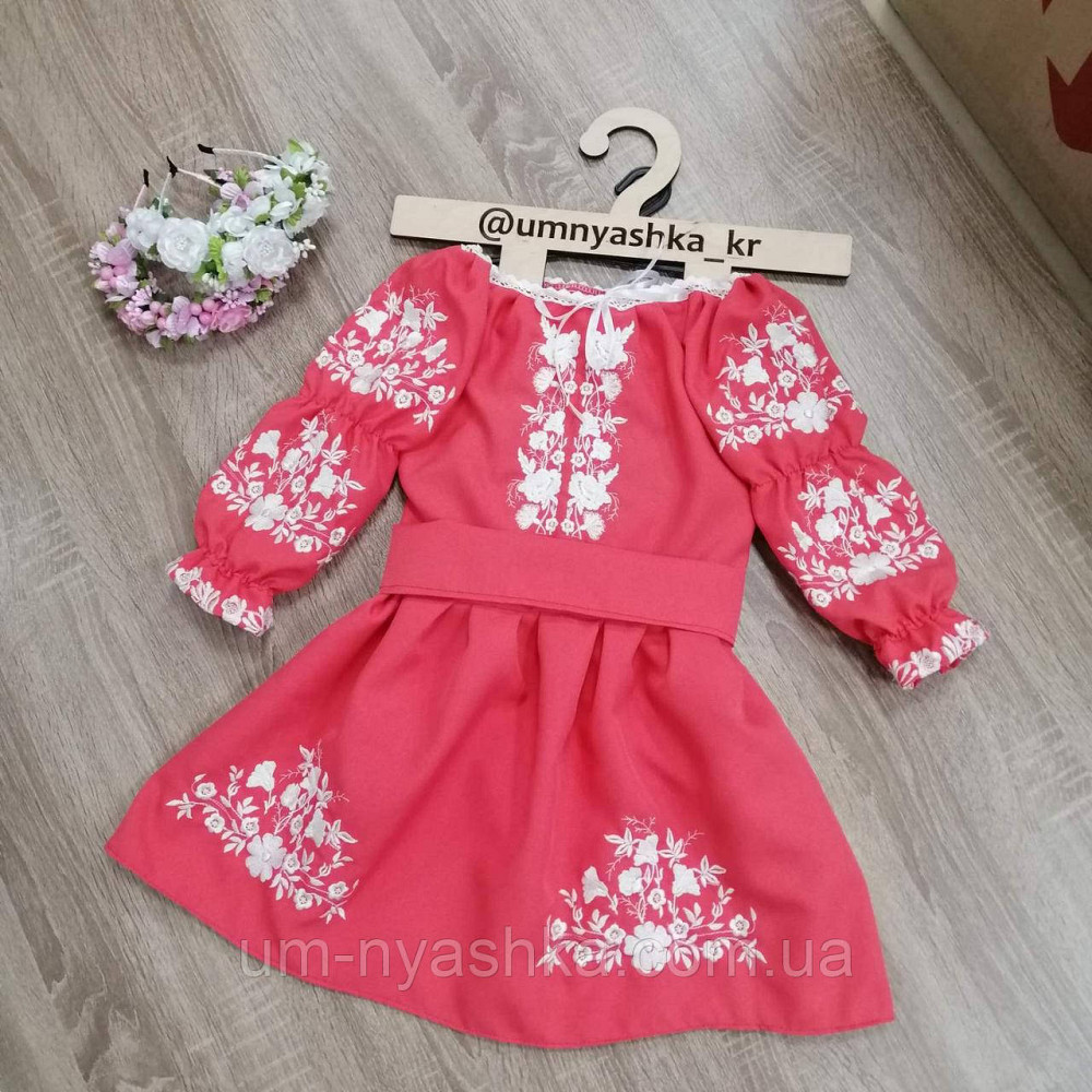 Рожеве вишите плаття Квіткова поляна Кривий Ріг - фото 5