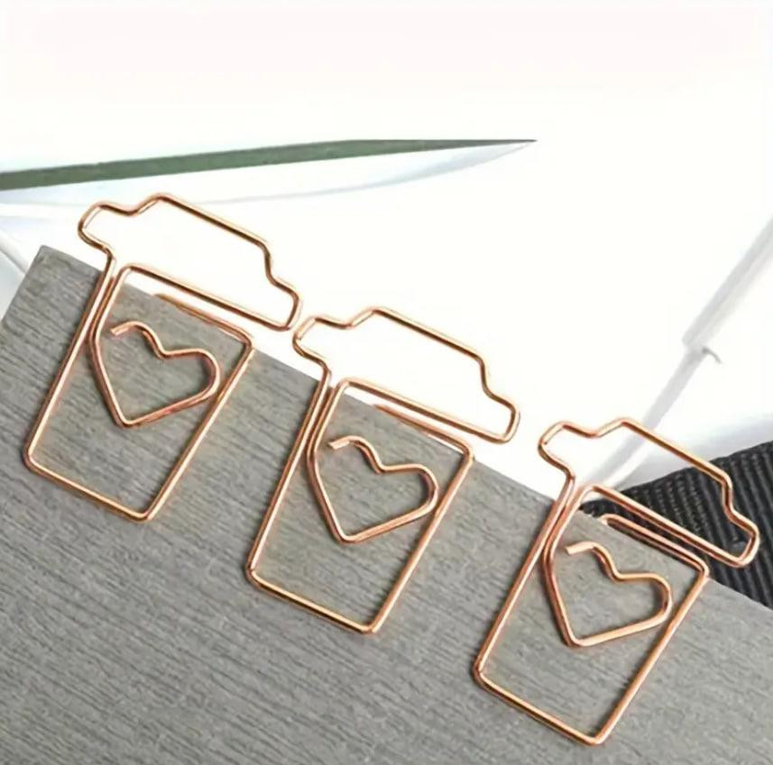 10 шт. Золотистые скрепки в форме чашки кофе Металлические фигурные скрепки для документов, закладок Киев - изображение 1