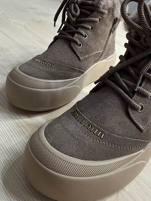 Черевики жіночі Hengji 677-3 замшеві високі кеди на хутрі бежеві, 39, 24,5 см Київ - фото 14