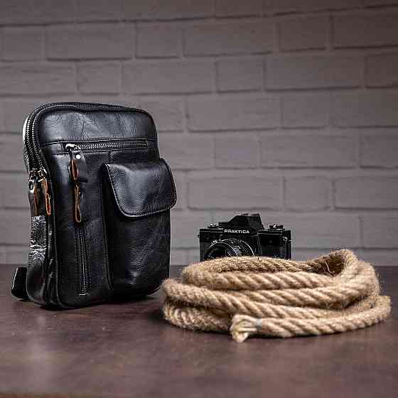 Сумка через плече чоловіча Vintage 14777 Чорна Київ