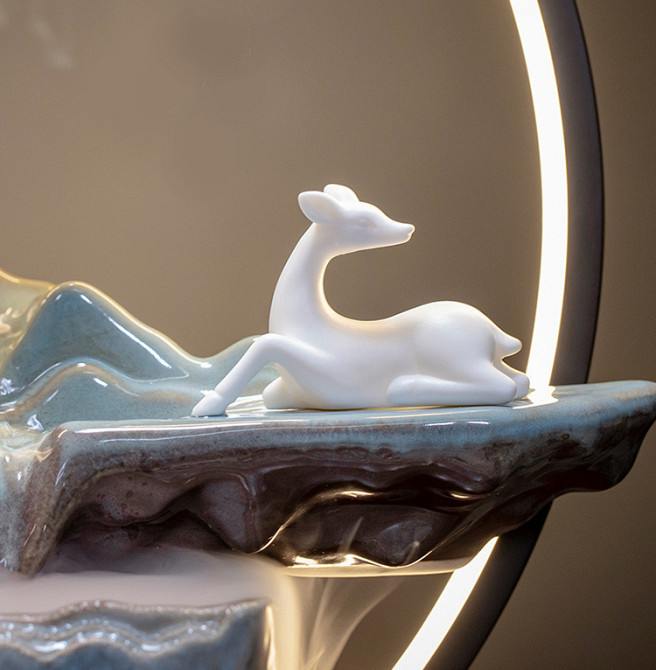 Декоративный водопад 42х42 см, фонтан, увлажнитель воздуха, подставка для конусов, светильник 5в1!! Кременчуг - изображение 8