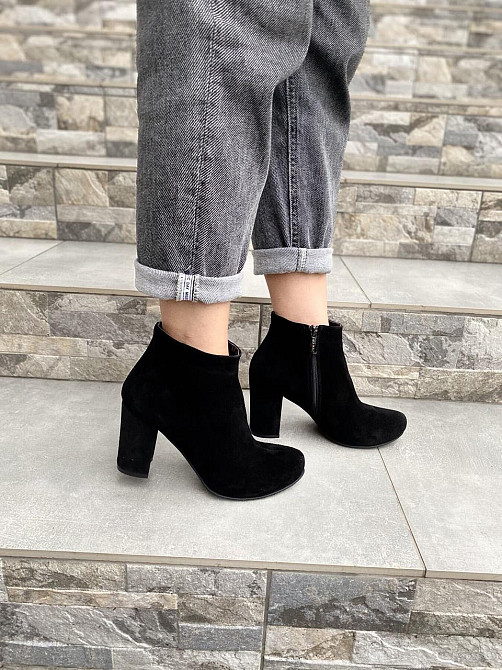 Nivelle Черевики жіночі демісезонні весна-осінь чорні, натуральна замша на підборах р. 39, 40 ( Коломия - фото 6