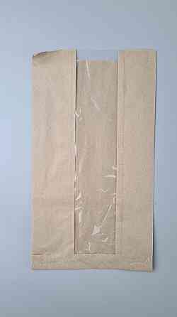 Паперові пакети крафт із прозорим віконцем 200х50х360, 40 г/м2, вікно 70 (100 шт.) Харків