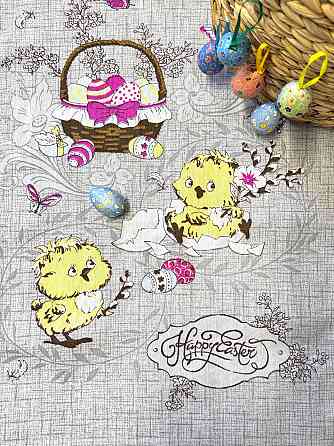 Ecotton Набір рушників великодній Ecotton 50х60 вафельних 3 шт. Великдень Зайченята в корзину Киев