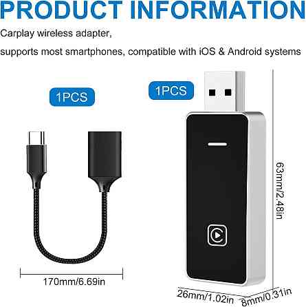 CarPlay Android Auto адаптер для перетворення дротового у бездротовий для iOS 10+ Android 11+, USB T Київ