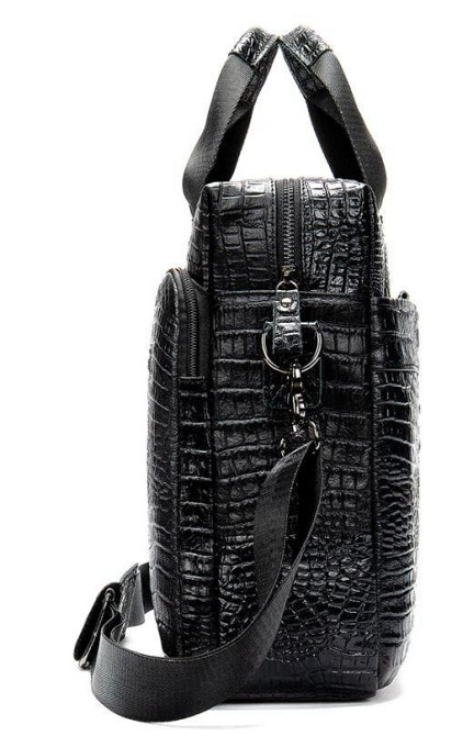 Сумка для ноутбука с тиснением под рептилию Vintage 14718 Черная Киев - изображение 1