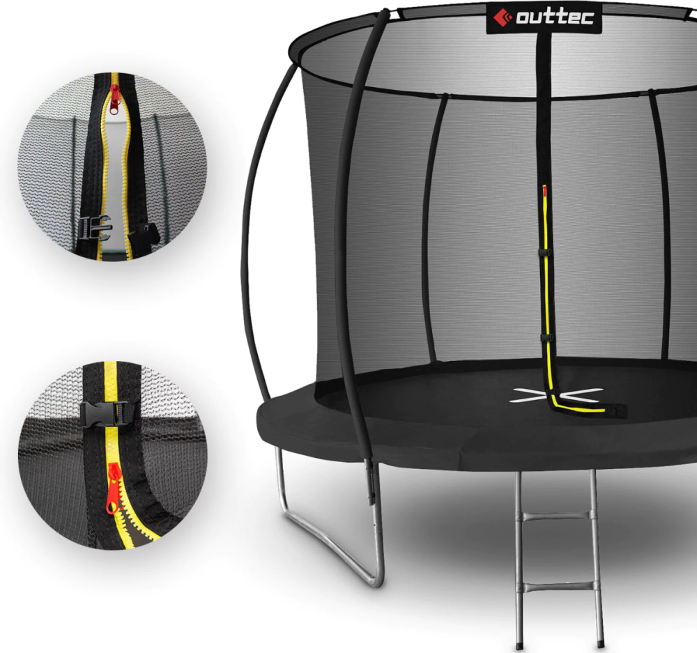 Батут OUTTEC Pumpkin з внутрішньою сіткою 14 футів 435 см чорний Київ - фото 4
