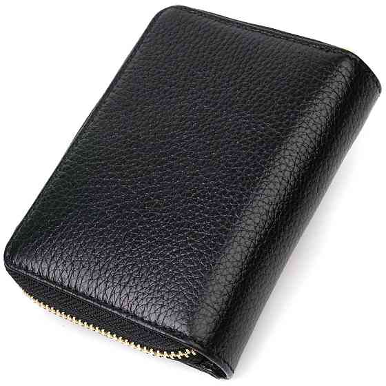 Стильный женский кошелек с вместительной монетницей на молнии из натуральной кожи Черный (Tony Bellucci) Киев