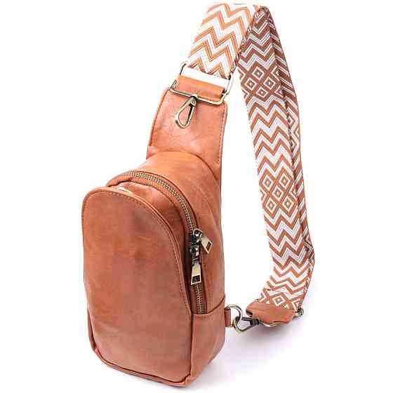 Интересная сумка через плечо в модном цвете из экокожи Vintage 22793 Рыжий Киев