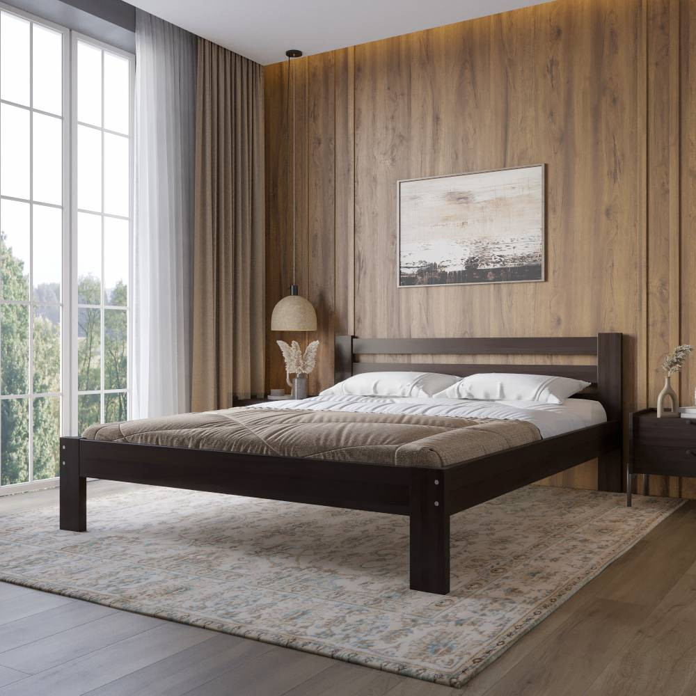 Односпальне дерев'яне ліжко Mebigrand Баварія Венге 90х200 см (MBG-14769) Дніпро - фото 1