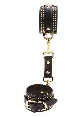 Поножи Taboom Vogue Studded Ankle Cuffs Set из веганской кожи, черные с золотистой фурнитурой Sex Aura Киев