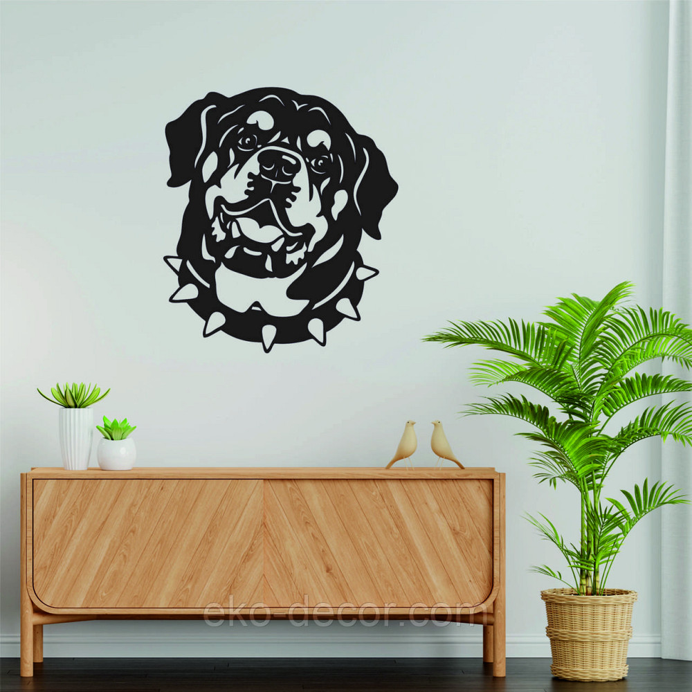 Декоративне настінне Панно  «Ротвейлер» , Декор на стіну 70*62 см, Чорний Київ - фото 7