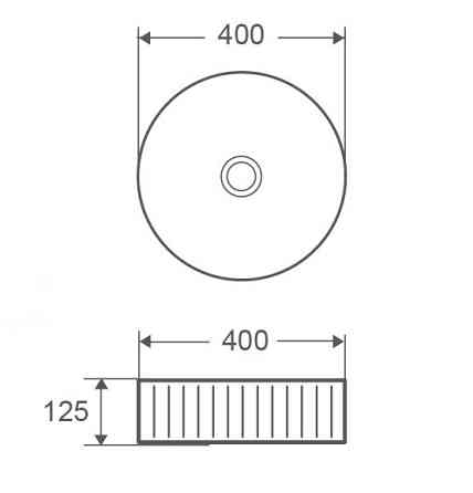 Умивальник накладний керамічний Mixxus Premium Wave-0101 400x400x125mm   ( MP6491 ) 26178 Харків