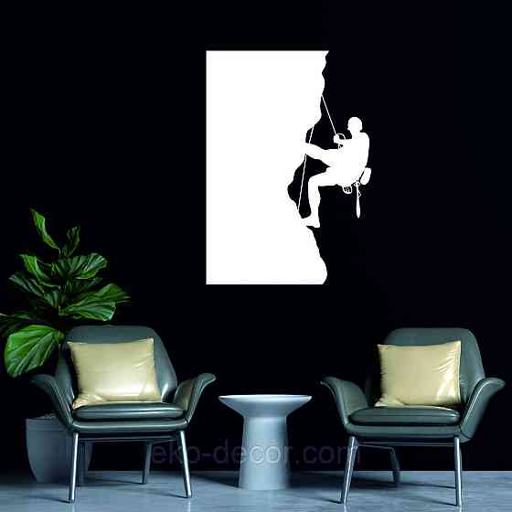 Декоративное настенное Панно «Скалолаз», Декор на стену 90*63 см, Белый Киев