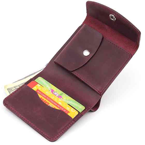 Кожаное матовое портмоне Shvigel 16616 Бордовый Киев