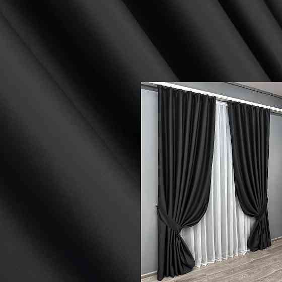 Комплект готових штор VR-Textil Блекаут Midnight № 1165ш Чорний 135х290 см 2 шт (39-910) Київ