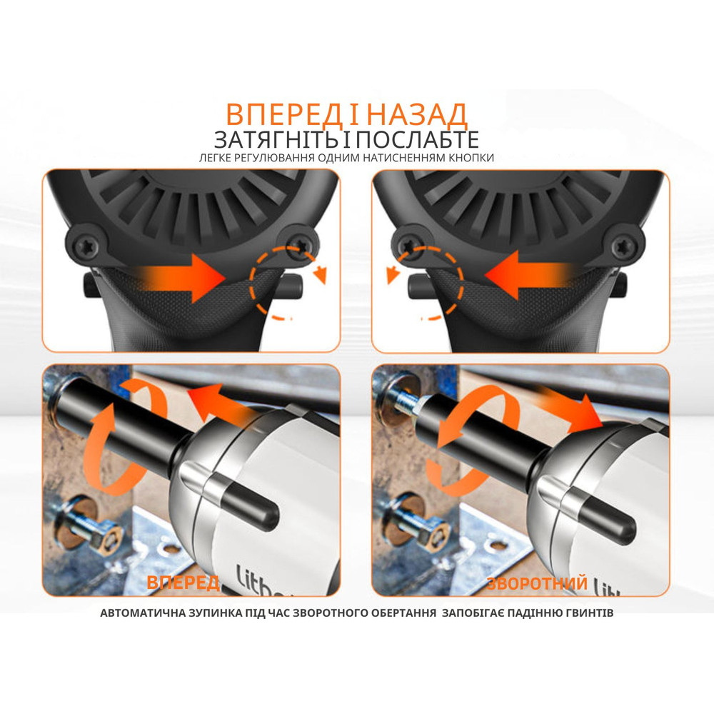 Акумуляторний ударний гайковерт Litheli безщітковий, живлення від павербанку (УМБ Litheli Power Bank 12500 mAh, 45 W, 2А в комплекті) Київ - фото 11