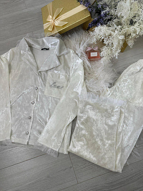 Жіноча домашня повсякденна піжама  із  мармурового велюру Одеса - фото 8