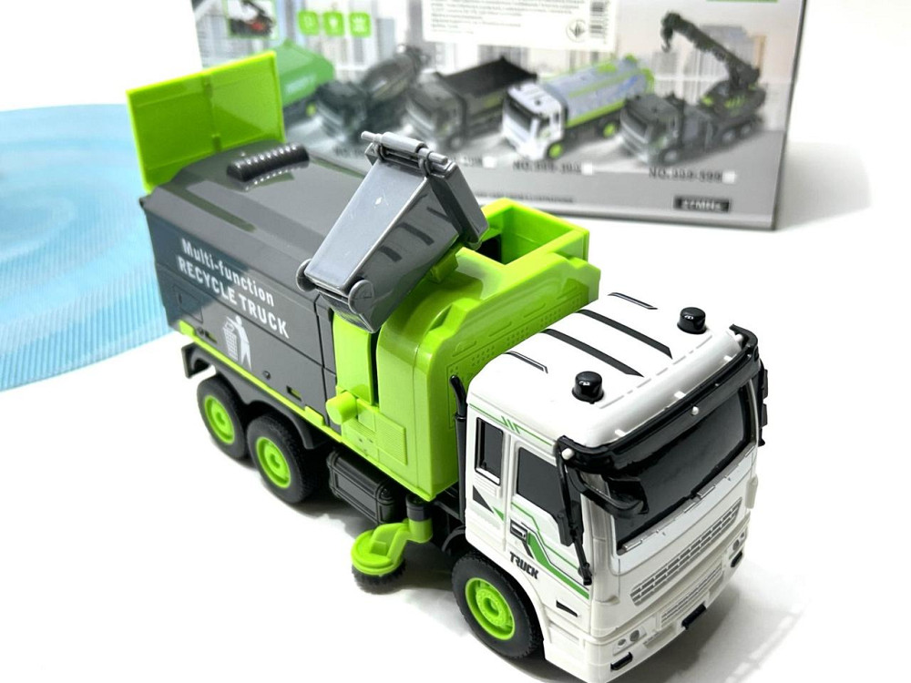 Машина сміттєвоз на радіокеруванні світло рухомі деталі на батарейках 20 см Зелена (999-699) Чернігів - фото 8
