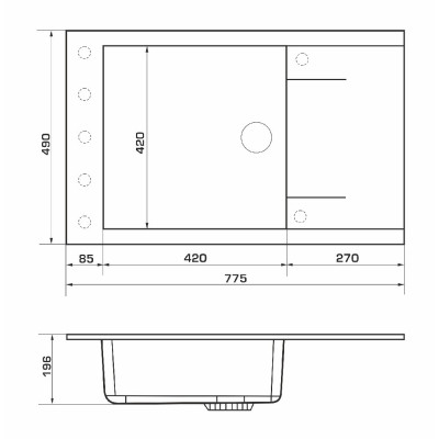 Мийка кухонна GRANADO Almeria white (gr3105) Вінниця - фото 6