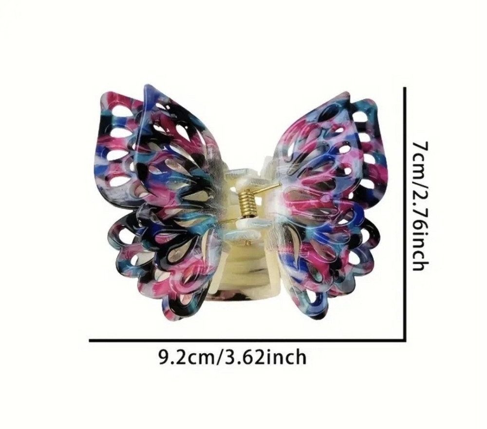 Заколка-крабік метелик з подвійними ажурними крильцями Смела - изображение 3