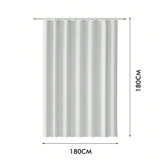Шторка для ванної та душу кімнати 180х180 см Bathlux поліестр водонепроникна штора у ванну та душову кімнату, колір білий Кам'янець-Подільський