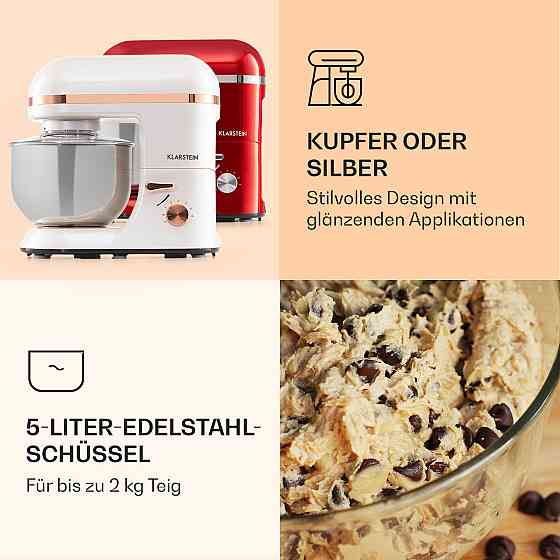 Кухонний комбайн Bella Elegance 2000 Вт/2,7 к.с./5.2 літра Неіржавка сталь Без BPA Білий (Німеччина, Рівне