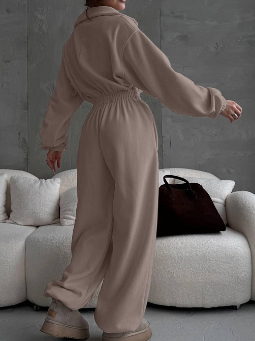 Женский теплый повседневный комбинезон из флиса Мокко, 48/50 Одесса - изображение 3