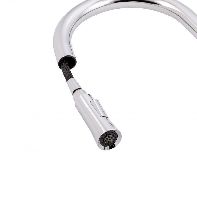 Смеситель для кухни Qtap Evicka с выдвижным изливом, нержавейка QTEVI9135103UC Chrome Харьков - изображение 7