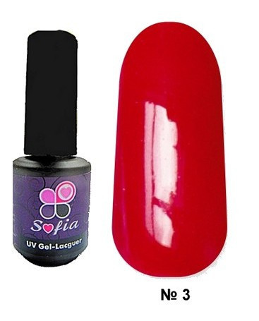 Гель -лак №3 UV Gel-Lacguer SOFIA 8.6 мл США (карминовый) Киев - изображение 1