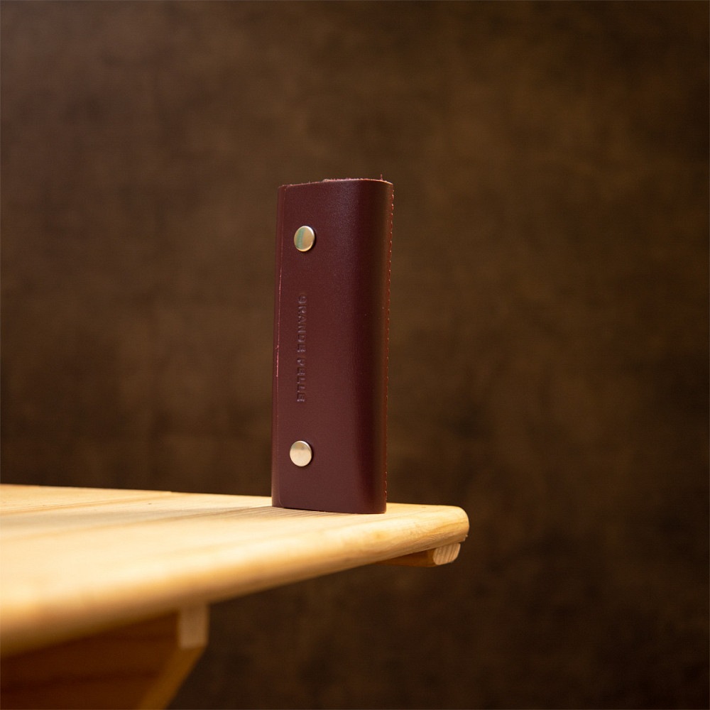 Шкіряна стильна ключниця GRANDE PELLE 11348 Бордовий Київ - фото 7