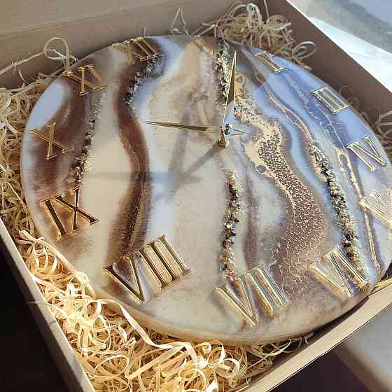 Годинник настінний 40 см з епоксидної смоли Дніпро